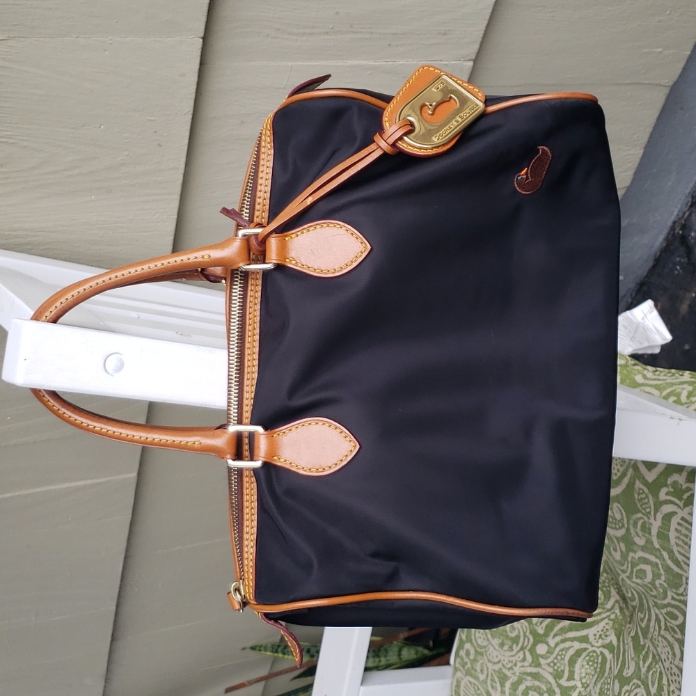 Dooney & Bourke Black Canvas Nylon Satchel Handbag